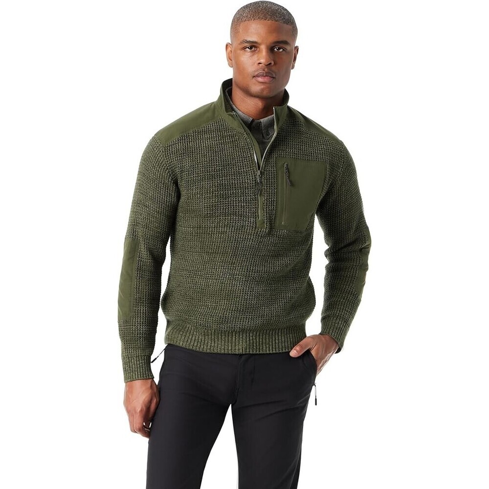 Bass Outdoor Sweater Men's 2XL Deep Depth Mock Neck Quarter-Zip Pullover MAC164